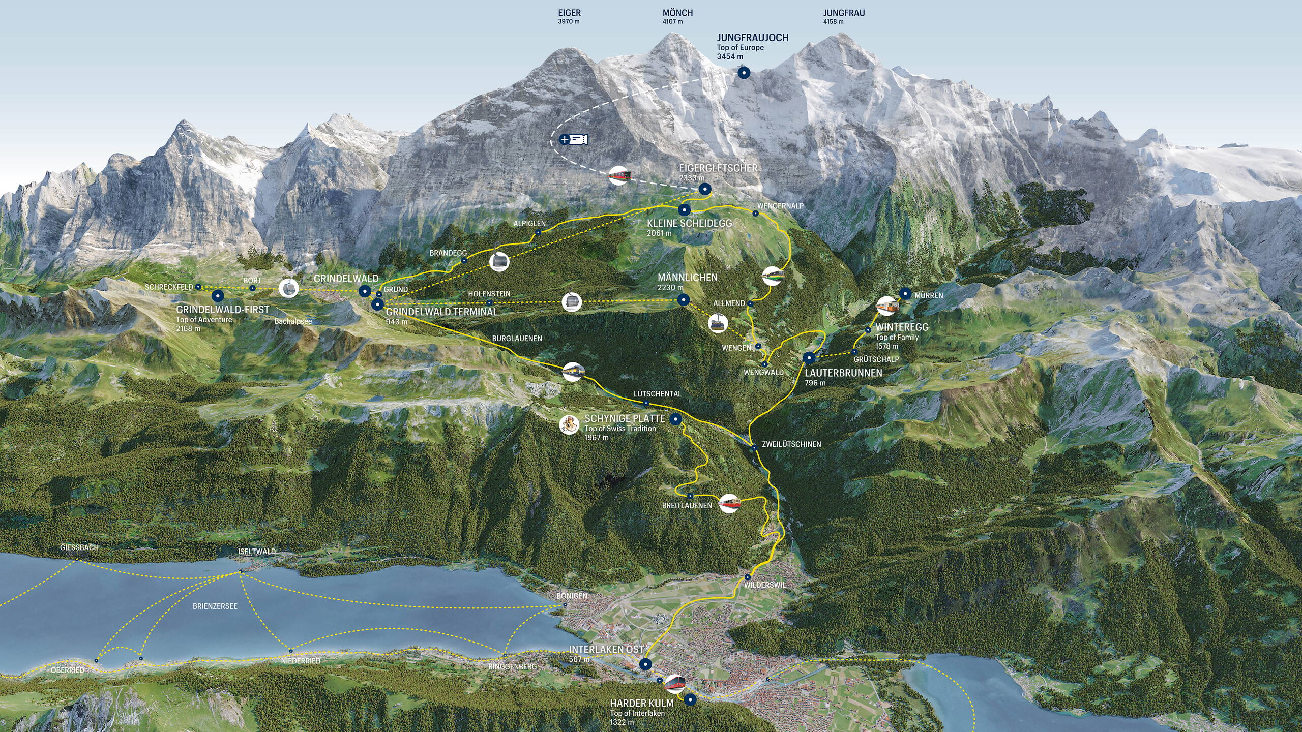 jungfrau travel pass map